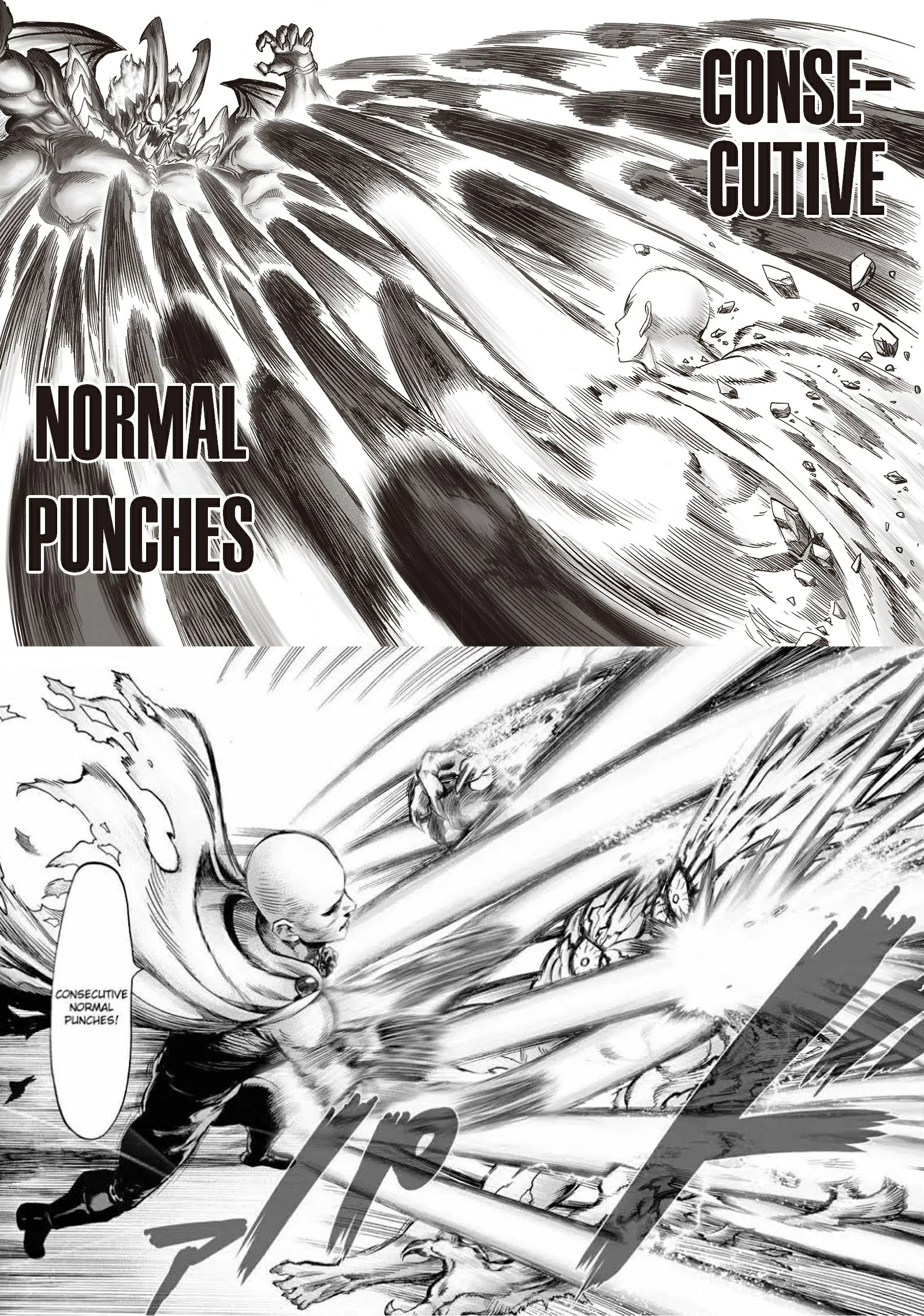 Consecutive normal punches